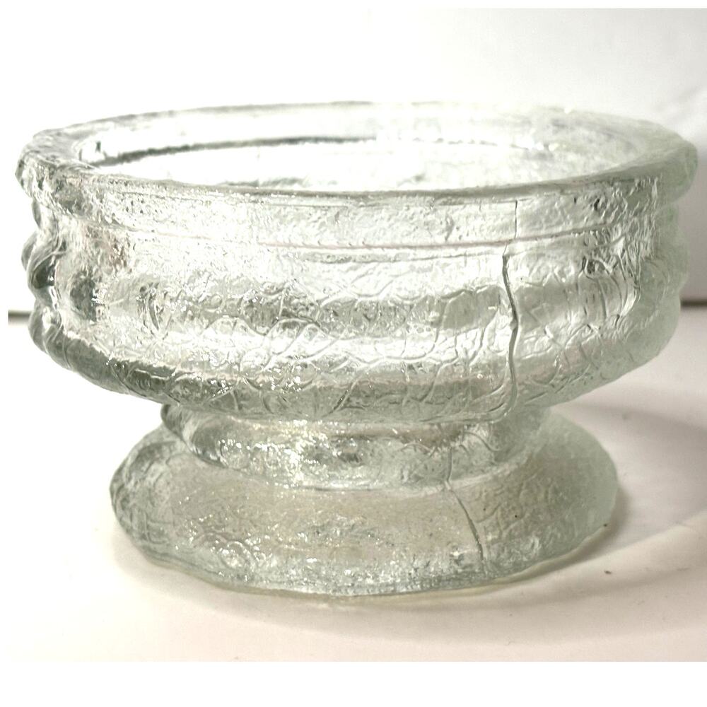 Vintage E.O. Brody Clear Glass Pedestal Candle Holder 917